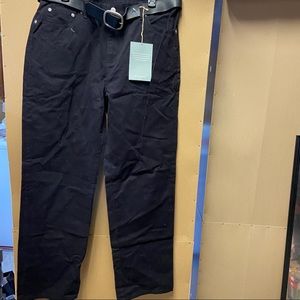 4/$15 NWT BLACK STRAIGHT LEG PANTS WITH BELT